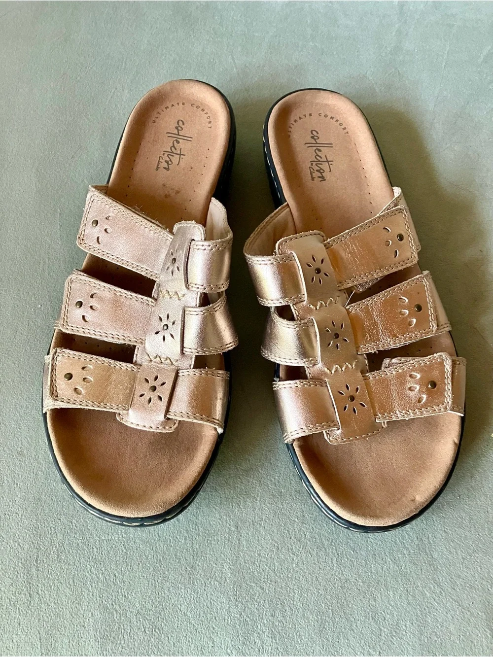 Clarks sandals metallic